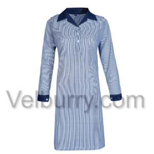 Blue Cuff and Collar, Stripe Blue Uniform for Girl's