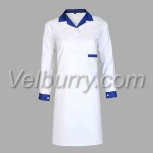 White Suit With Royal Blue Collar Girls Uniform